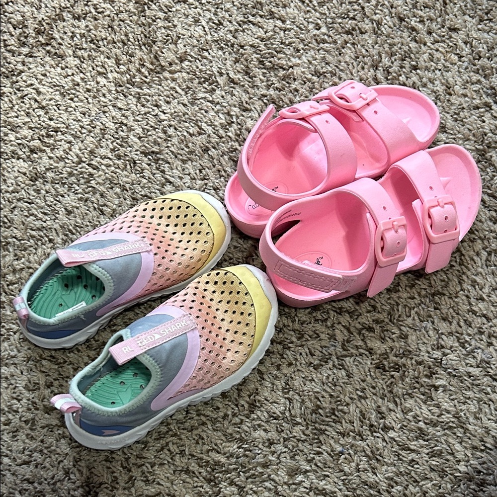 Native Kids Pink and Yellow Sandals and Slip-Ons - Picture 4 of 4
